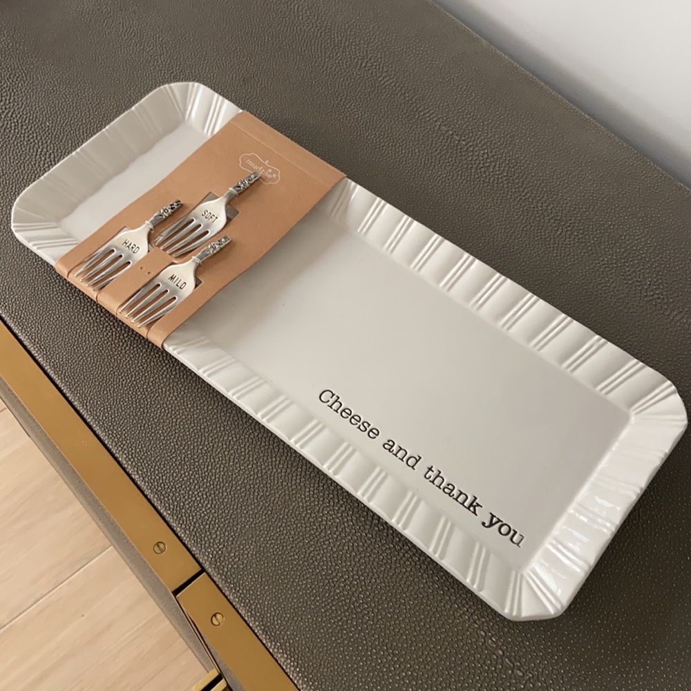 Mud Pie Cheese & Thank You Tray Set